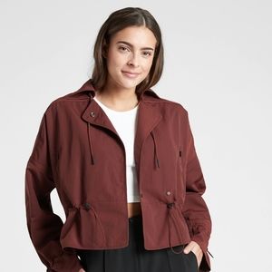 NWT athleta acadia short jacket large burgandy red